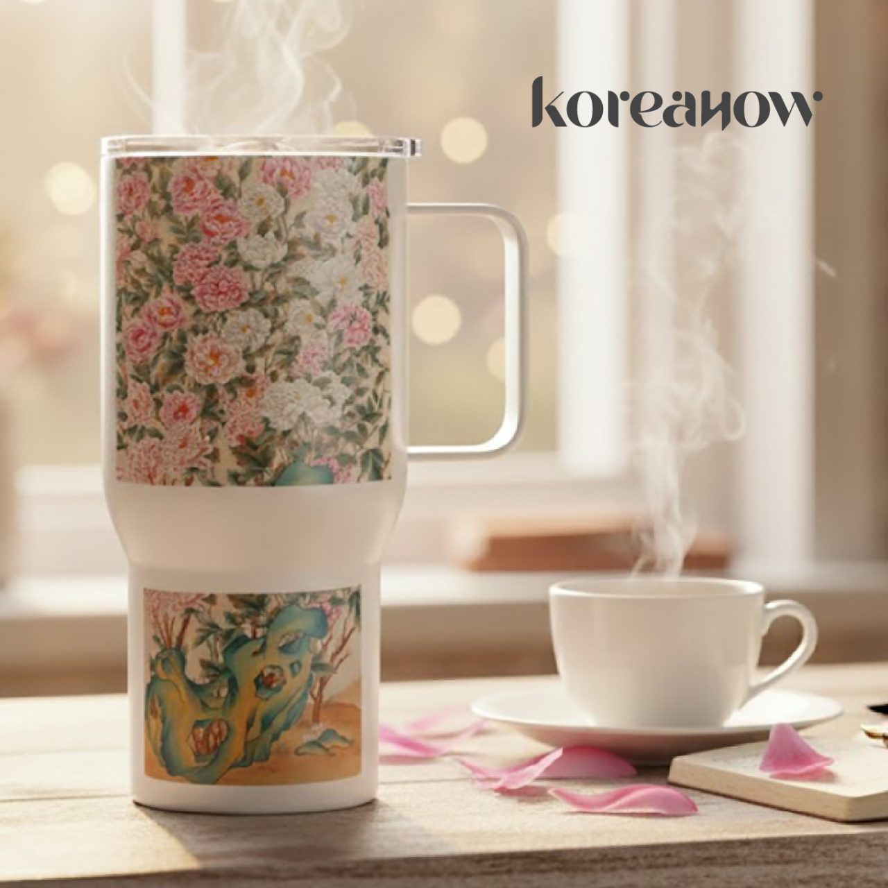 Morando (Peony Painting) Hot/Cold Stainless Steel Tumbler (22oz)